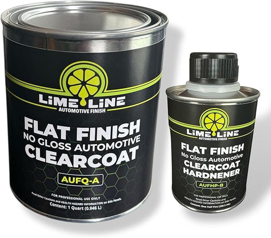 LiME LiNE Automotive Flat/Satin Clear Coat, No Gloss Urethane 2k Top Coat with Hardner Included - 1.25 Quart