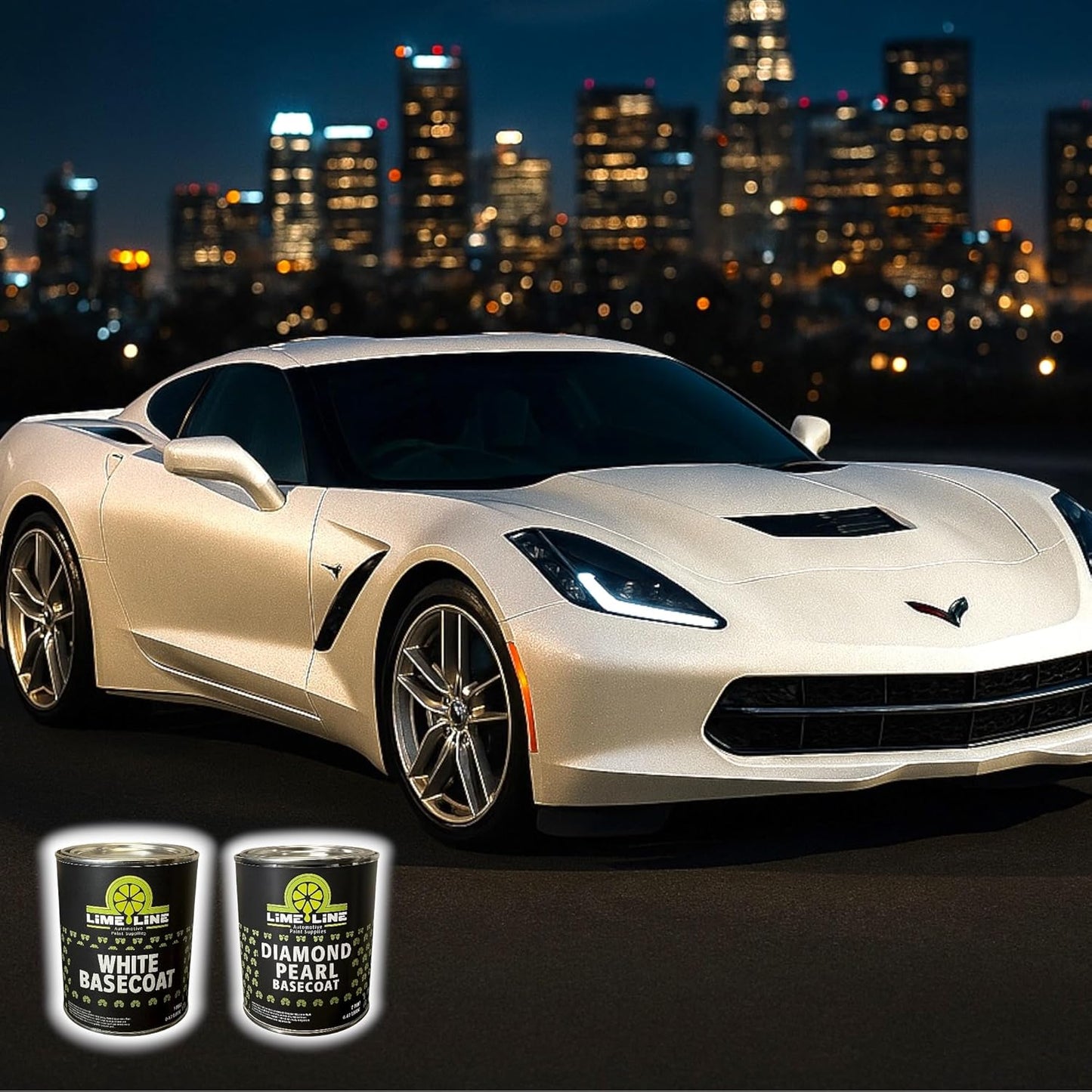 LiME LiNE Diamond Pearl White Tri-Stage Automotive Paint Kit - White Base Coat + Diamond Pearl Layer – Custom Finish for Cars, Trucks & Motorcycles Professional-Grade, Requires 2K Clearcoat Topcoat