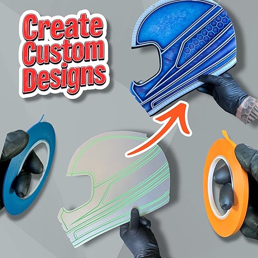 LiME LiNE Flexible Vinyl Fine Line Masking Tape for Automotive Custom Paint, No Residue Blue Pinstriping Tape - 1/4" 1/8" 1/16"