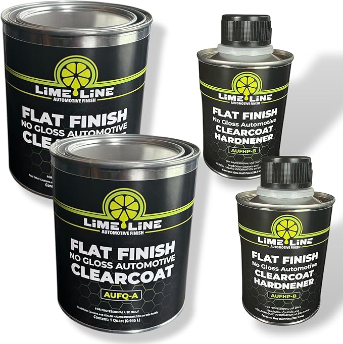 LiME LiNE 2K Clear Coat, Automotive Paint Kit with Hardener, Topcoat For Cars, Trucks and Motorcycles - Double Pack x2