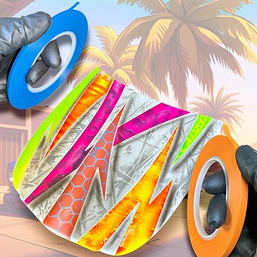 LiME LiNE Flexible Vinyl Fine Line Masking Tape for Automotive Custom Paint, No Residue Blue Pinstriping Tape - 1/4" 1/8" 1/16"