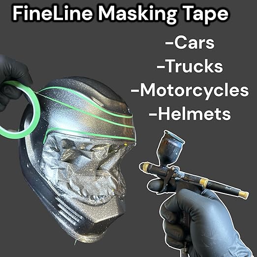 LiME LiNE 1/8" Width Green Fineline Paper Masking Pinstriping Tape for Automotive Airbrushing Designs (2 Pack)