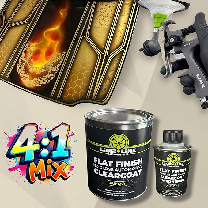 LiME LiNE 2K Clear Coat, Automotive Paint Kit with Hardener, Topcoat For Cars, Trucks and Motorcycles - Double Pack x2