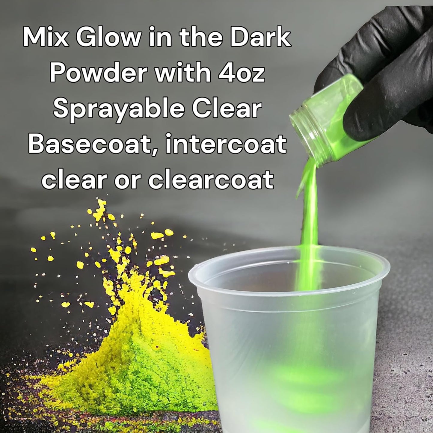 LiME LiNE Automotive Grade Basecoat Maker Glow in the Dark Pigment Powder - Makes 12 Oz Sprayable Basecoat