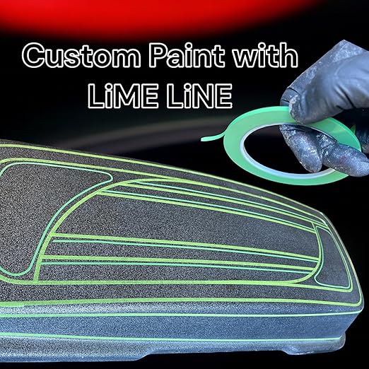 LiME LiNE 1/8" Width Green Fineline Paper Masking Pinstriping Tape for Automotive Airbrushing Designs (2 Pack)
