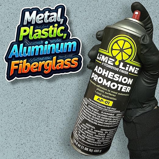 LiME LiNE Plastic & Metal Adhesion Promoter, Dries Clear: Promotes Primer, Basecoat and Clearcoat Adhesion, 16.9 oz Aerosol Can