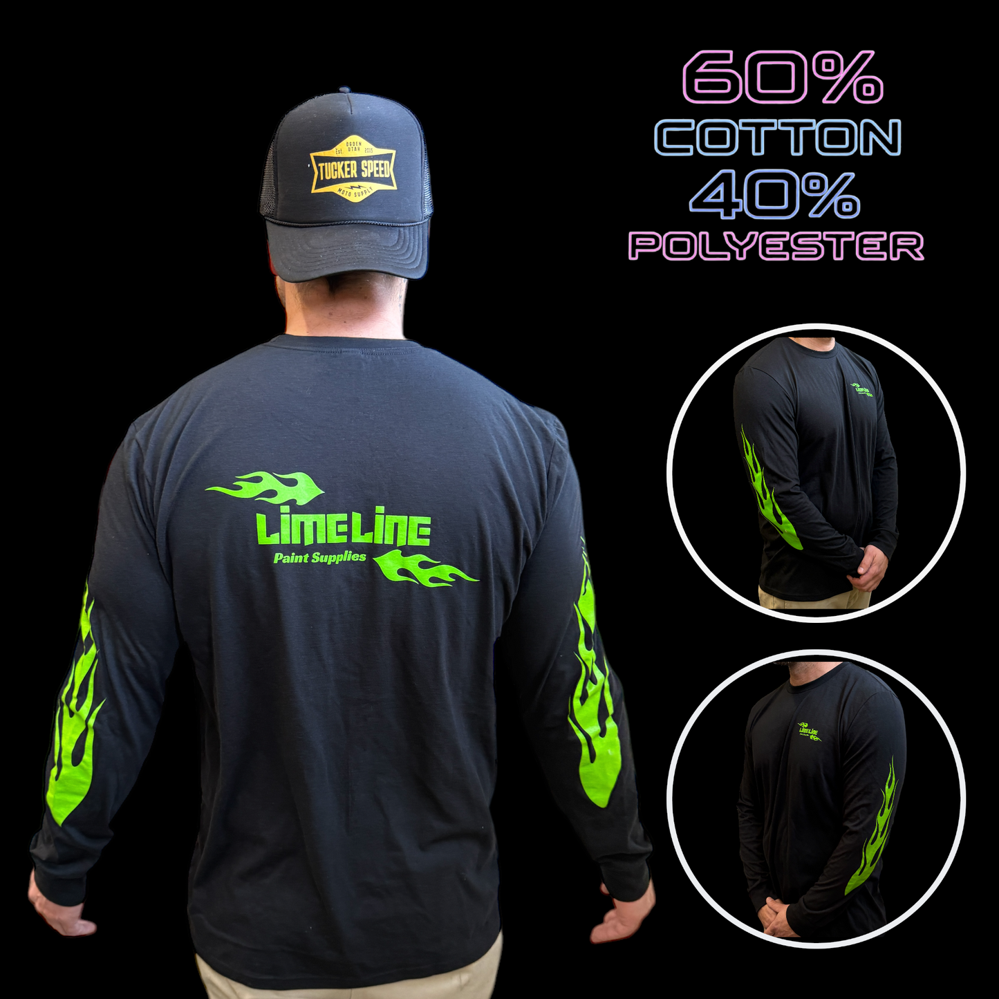 LiME LiNE Flame Design Long Sleeve Tee