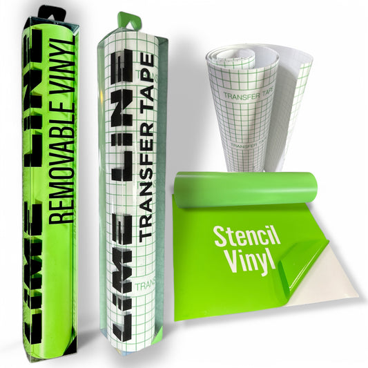 LiME LiNE Combo Removable Vinyl Stencil Masking, Bonus Transfer Tape, No Residue