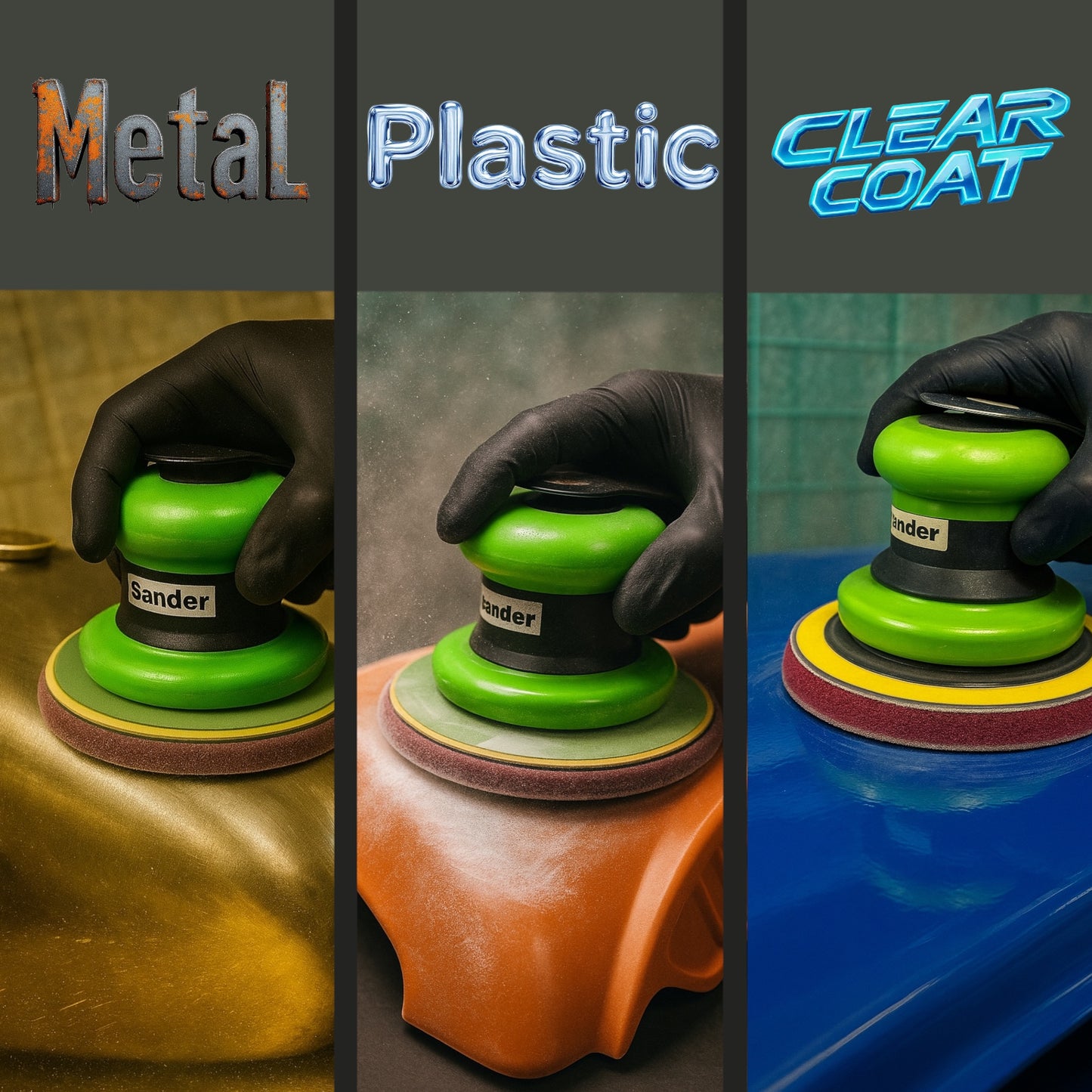 LiME LiNE 6" Hook & Loop Scuffing Discs for Orbital Dual Action Sanders- Black