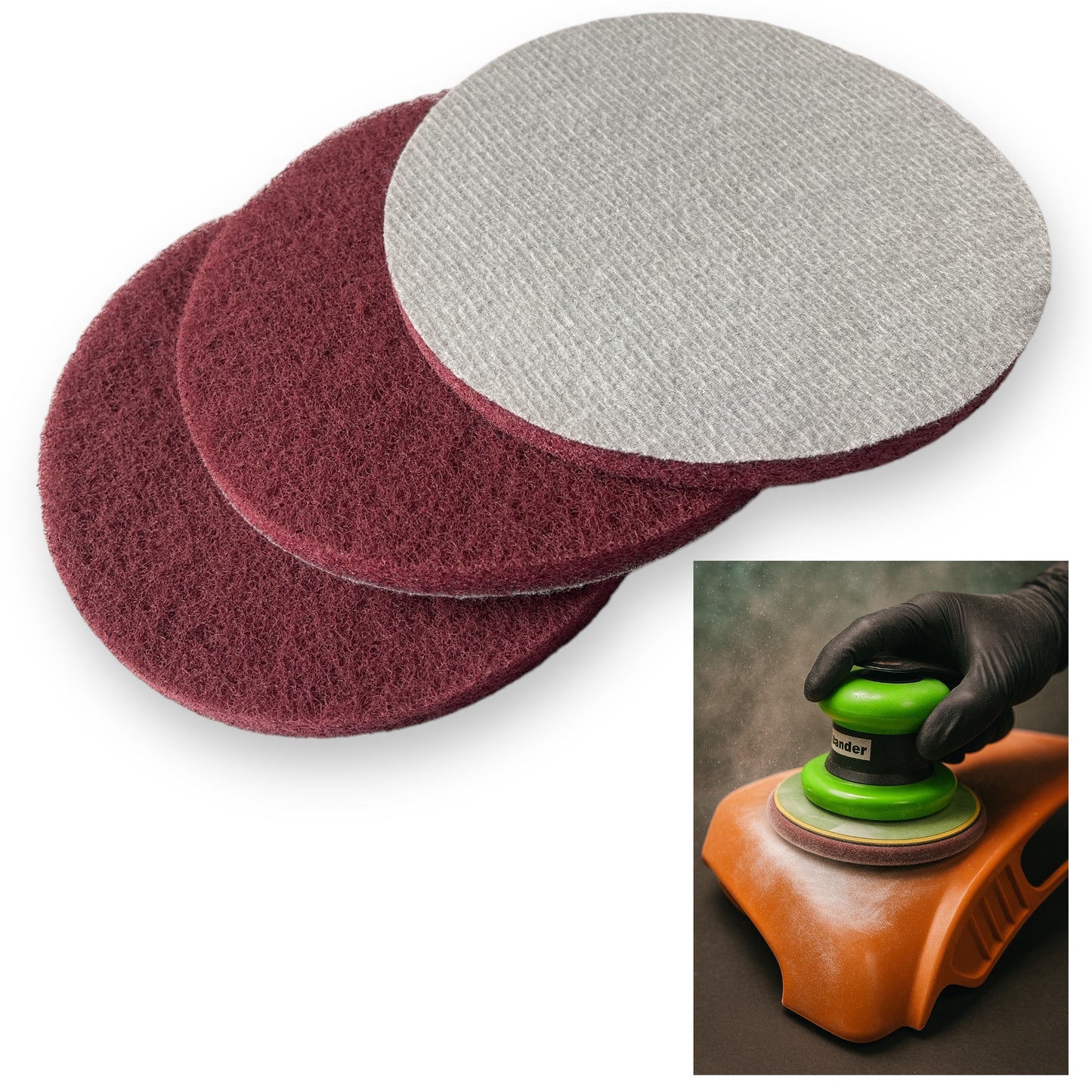 LiME LiNE 6" Hook & Loop Scuffing Discs for Orbital Dual Action Sander
