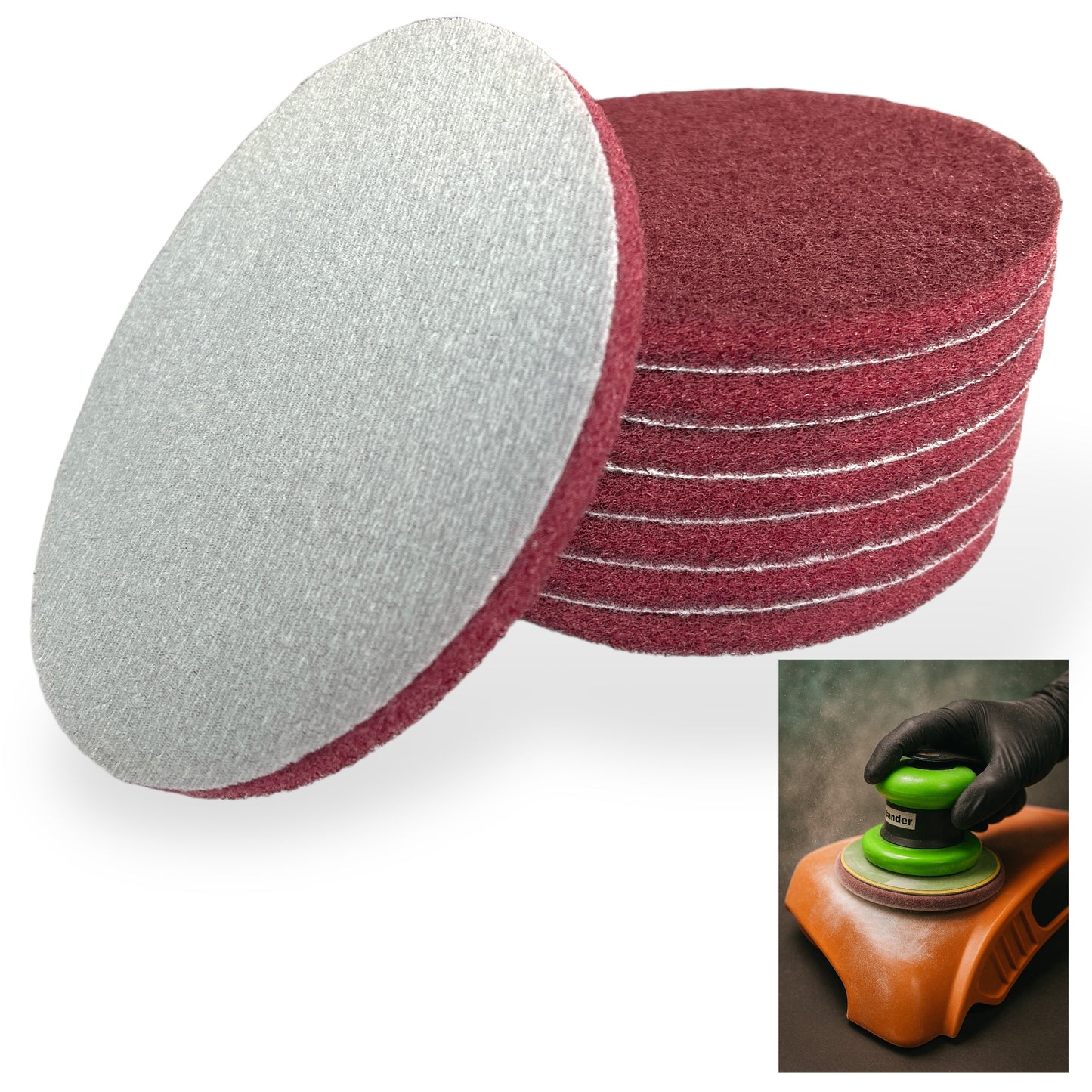 LiME LiNE 6" Hook & Loop Scuffing Discs for Orbital Dual Action Sander