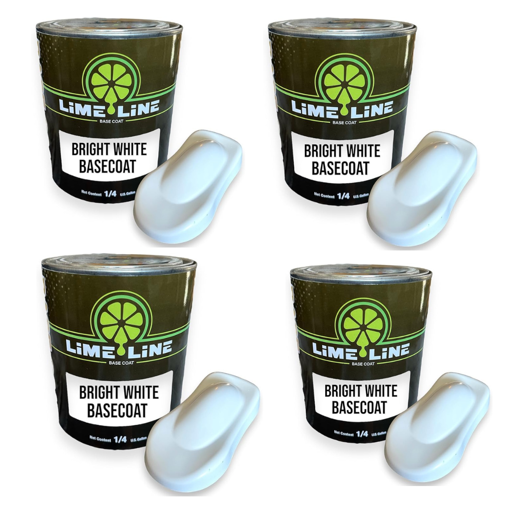 LiME LiNE Automotive Basecoats, 1k Urethane Base Coat Color White Basecoat - 1 Quart / 1 Gallon