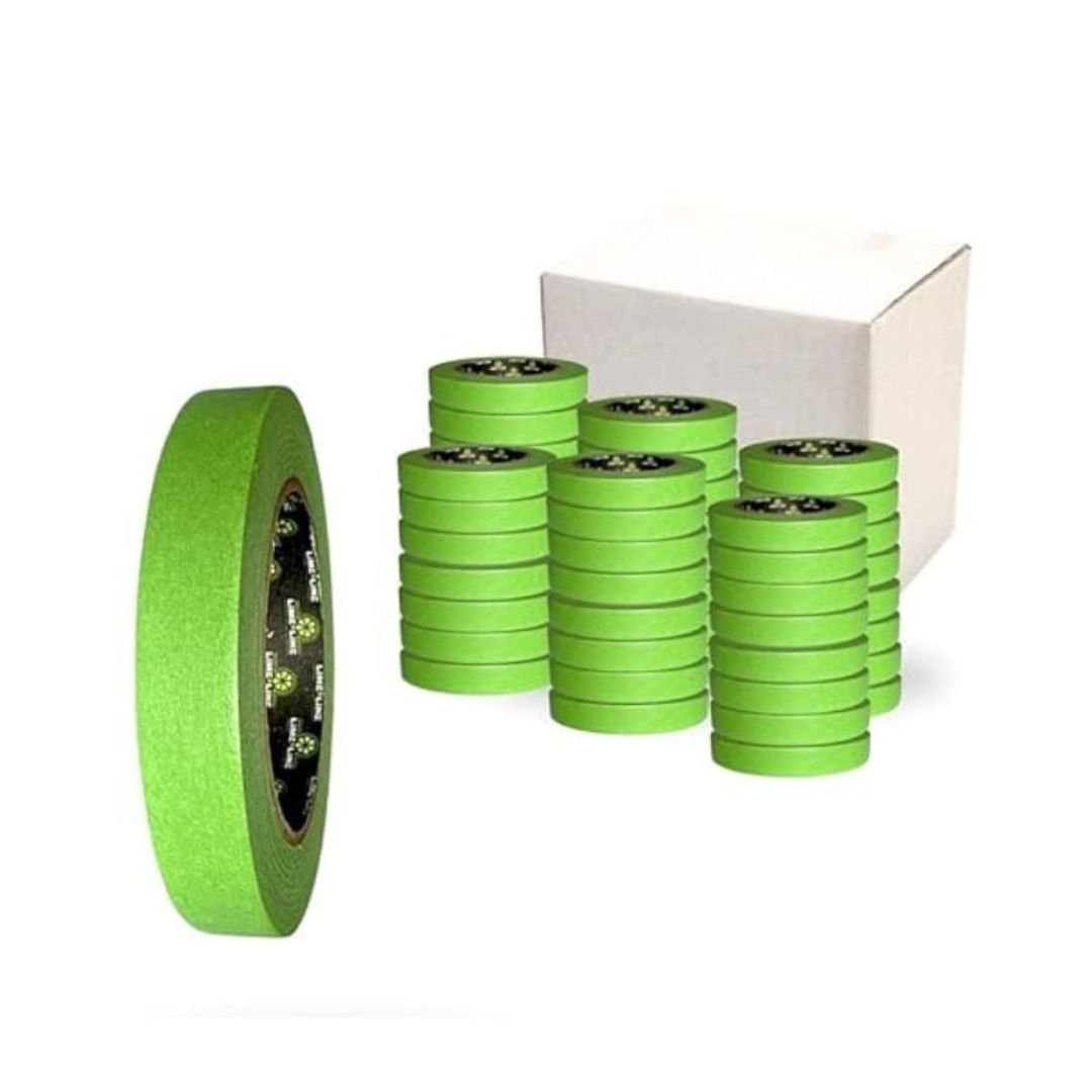 LiME LiNE Green Fineline Paper Masking Pinstriping Tape for Automotive Custom Painting Designs - 3/4" x48 & 1.5" x24