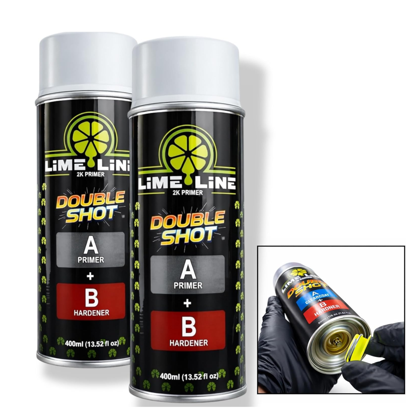 LiME LiNE 2K Urethane Primer Surfacer Aerosol Spray Can – High Build Sandable Automotive Primer: 2 Part Professional Finish: Light Gray