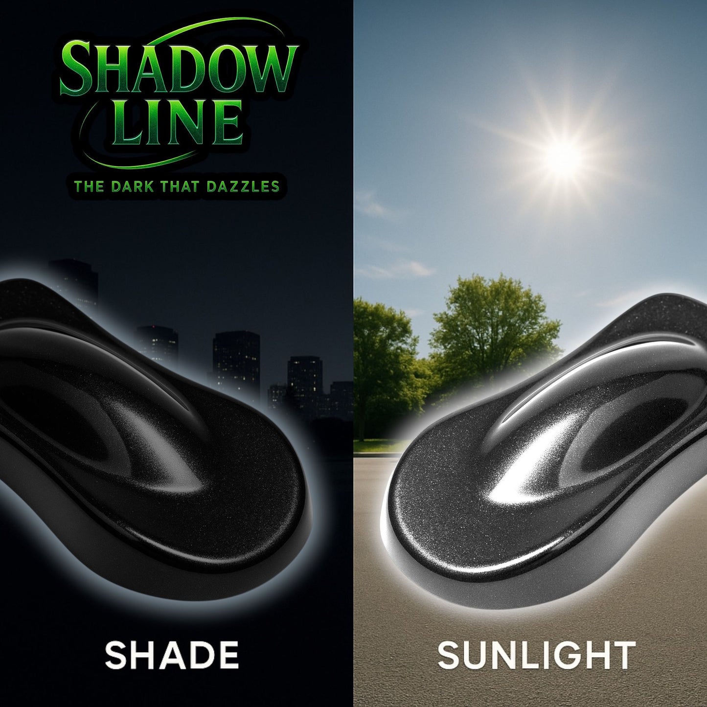 LiME LiNE Shadow LiNE Automotive Basecoat - Changes with Light - Black in the Shadows, Dazzling Metallic Under Light - 2K Clearcoat Topcoat Required