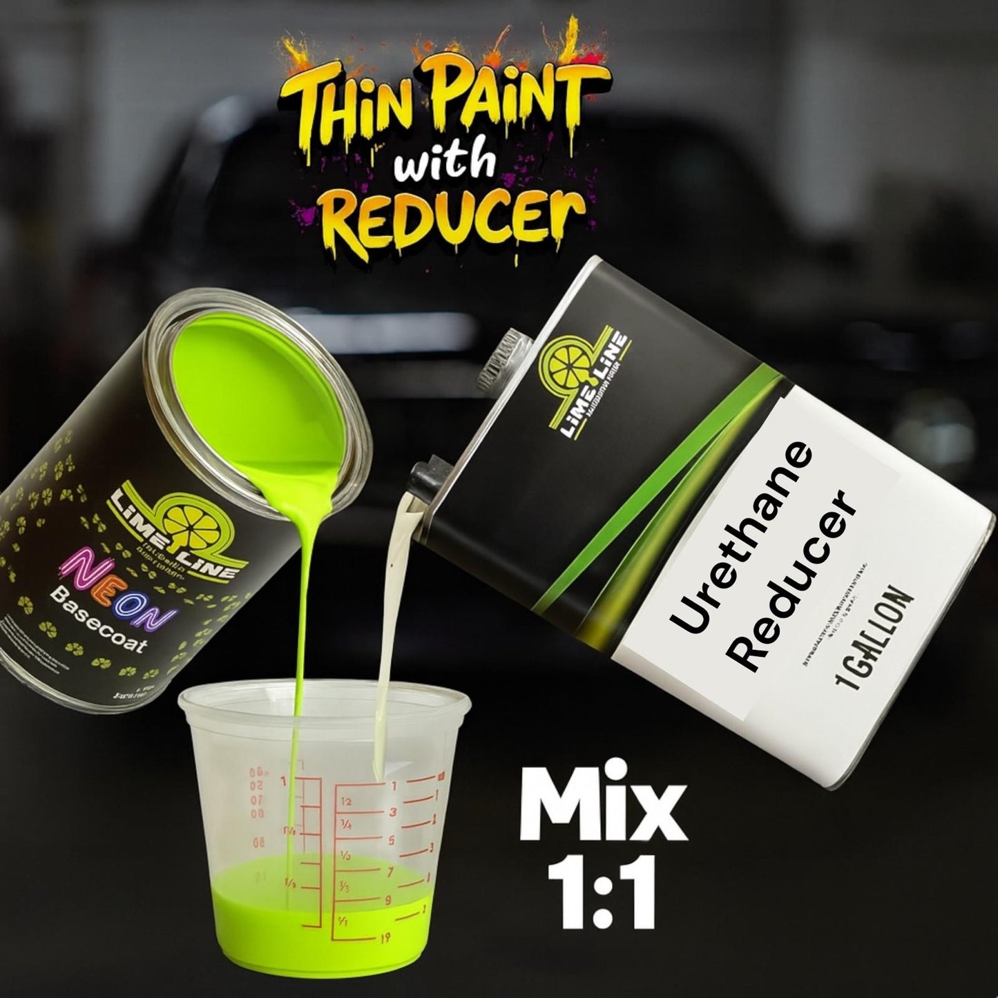 LiME LiNE Shadow LiNE Automotive Basecoat - Changes with Light - Black in the Shadows, Dazzling Metallic Under Light - 2K Clearcoat Topcoat Required
