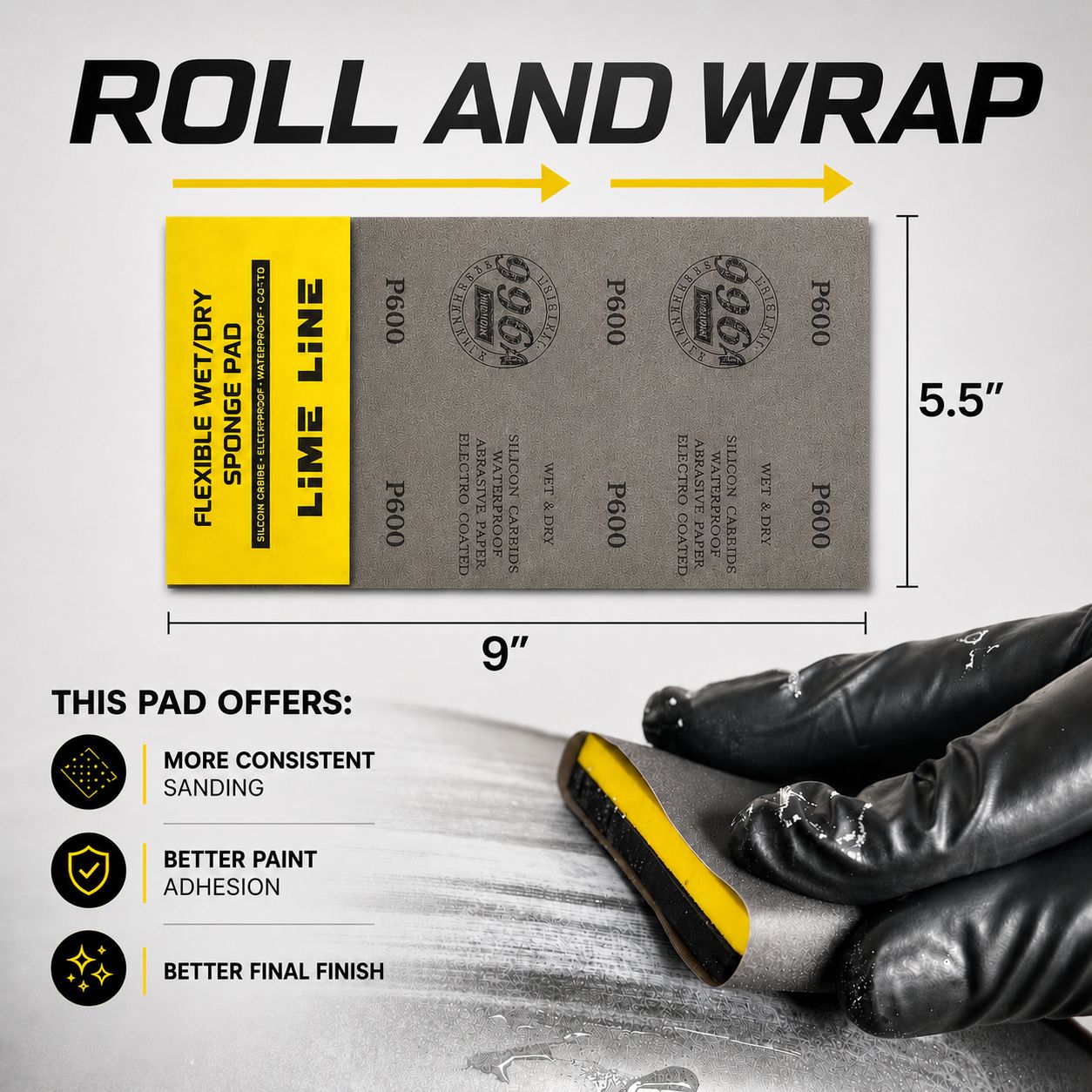 LiME LiNE Automotive Grade Silicon Carbide Wet or Dry Sand Paper - Sanding Sheets 25 Pack