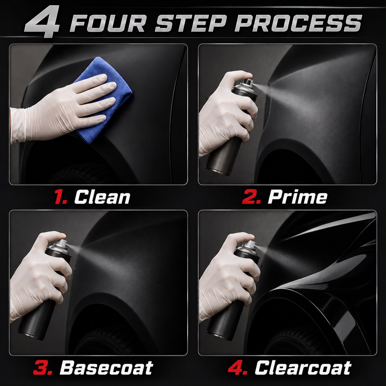 LiME LiNE Blackout 2.0 Automotive Basecoat Aerosol Kit - Professional Ultra Deep Black Car Spray Paint