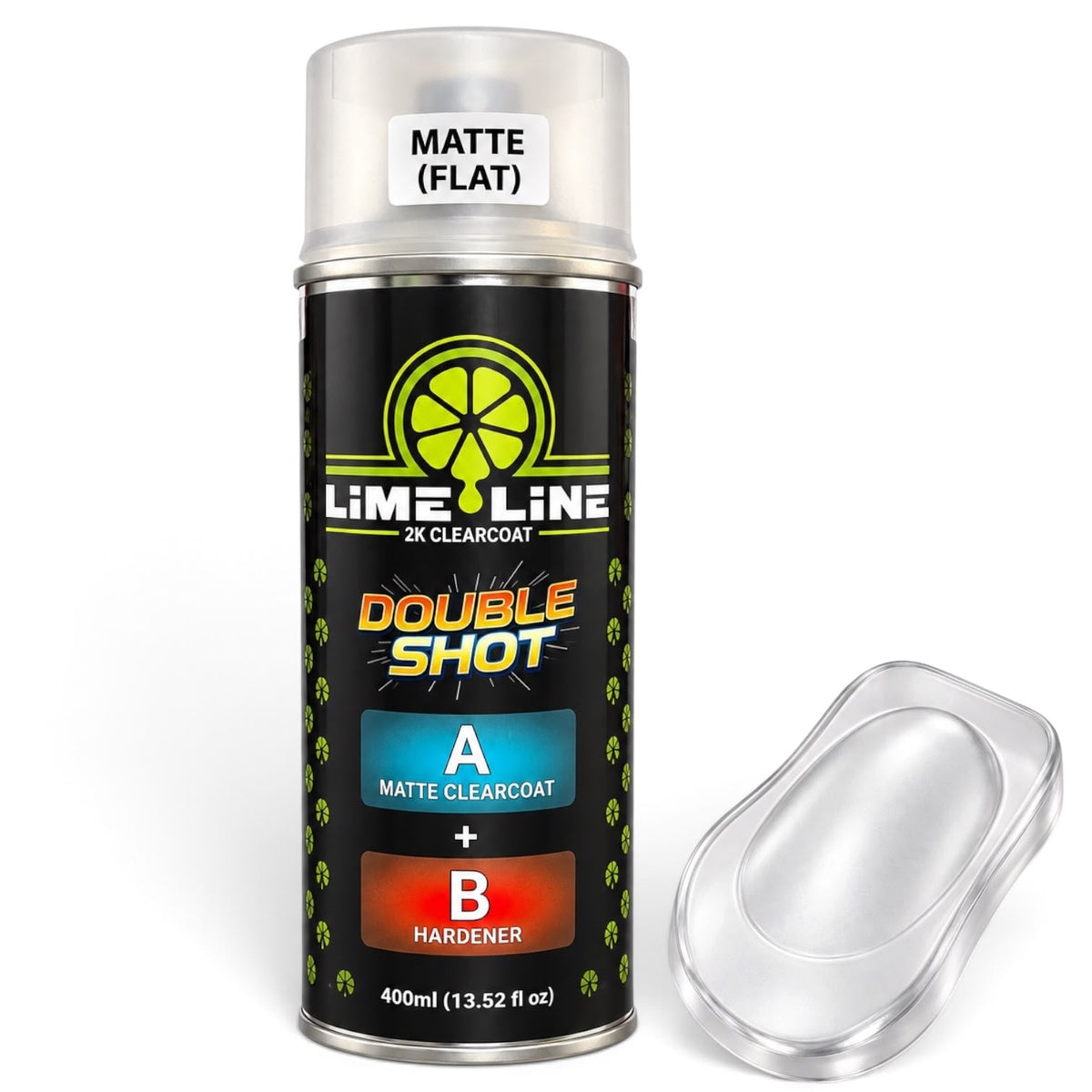 LiME LiNE Double Shot Automotive 2K Flat Clearcoat Aerosol - Professional Matte Finish Spray Paint for Auto Body & Custom Paint
