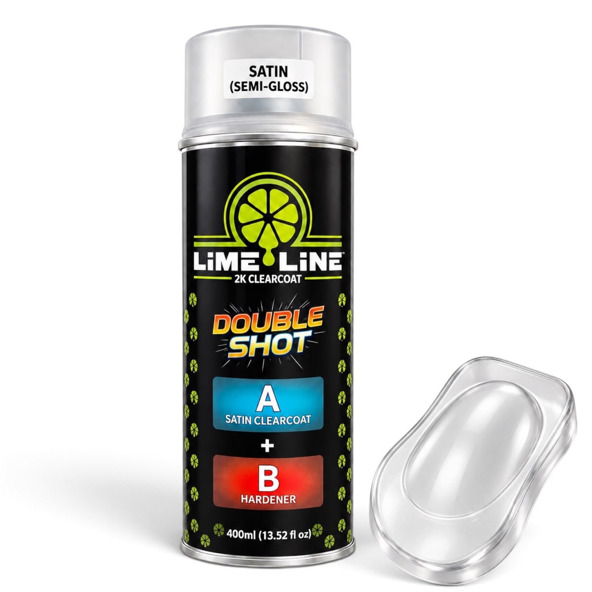 LiME LiNE Double Shot Automotive 2K Semi-Gloss Clearcoat Aerosol - Professional Satin Finish Spray Paint for Auto Body & Custom Paint