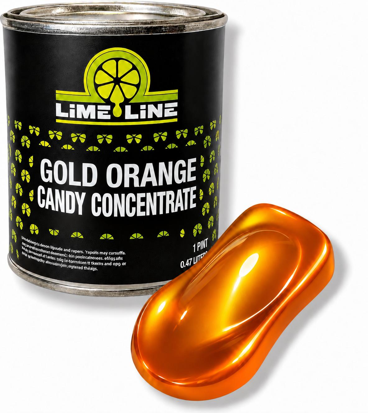 LiME LiNE Gold Orange Candy Concentrate, Automotive Solvent Based Transparent Paint - 1 Pint