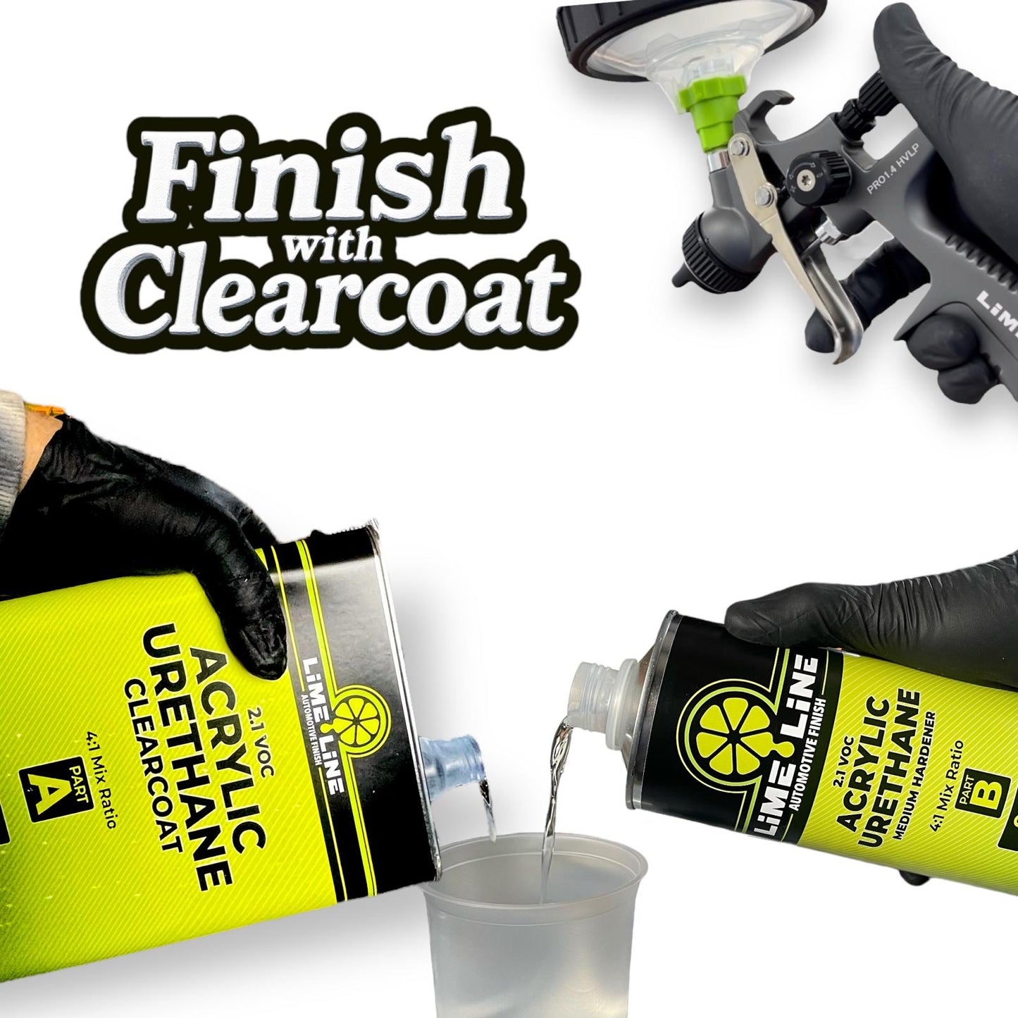 LiME LiNE Clear basecoat, Intercoat binder 1 Quart / 1 Gallon