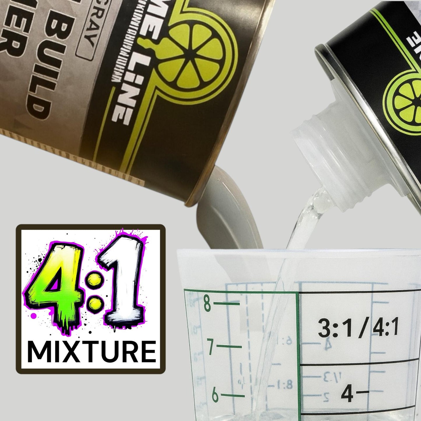 LiME LiNE Sand-able Automotive Primer Surfacer, Direct-to-Metal, High Build 2k Urethane, 1.25 Quart kit, 4:1 mixture