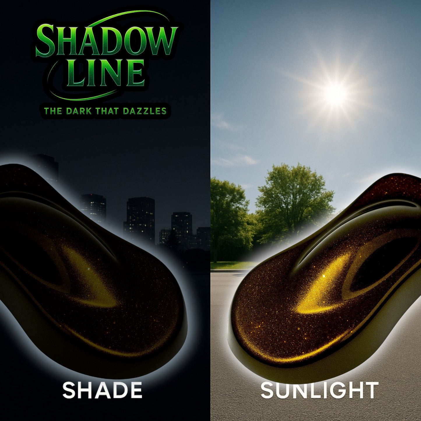 LiME LiNE Shadow LiNE Automotive Basecoat - Changes with Light - Black in the Shadows, Dazzling Metallic Under Light - 2K Clearcoat Topcoat Required