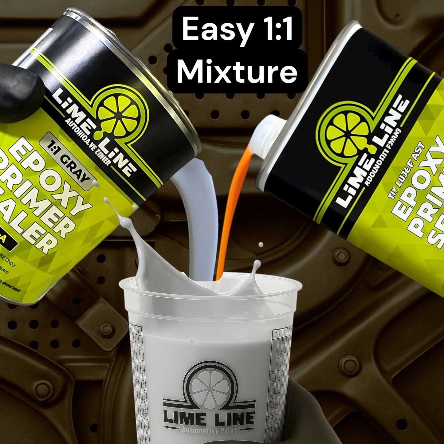 LiNE LiNE Epoxy Primer, Automotive Grade, Direct-to-Metal, Light Grey & Black