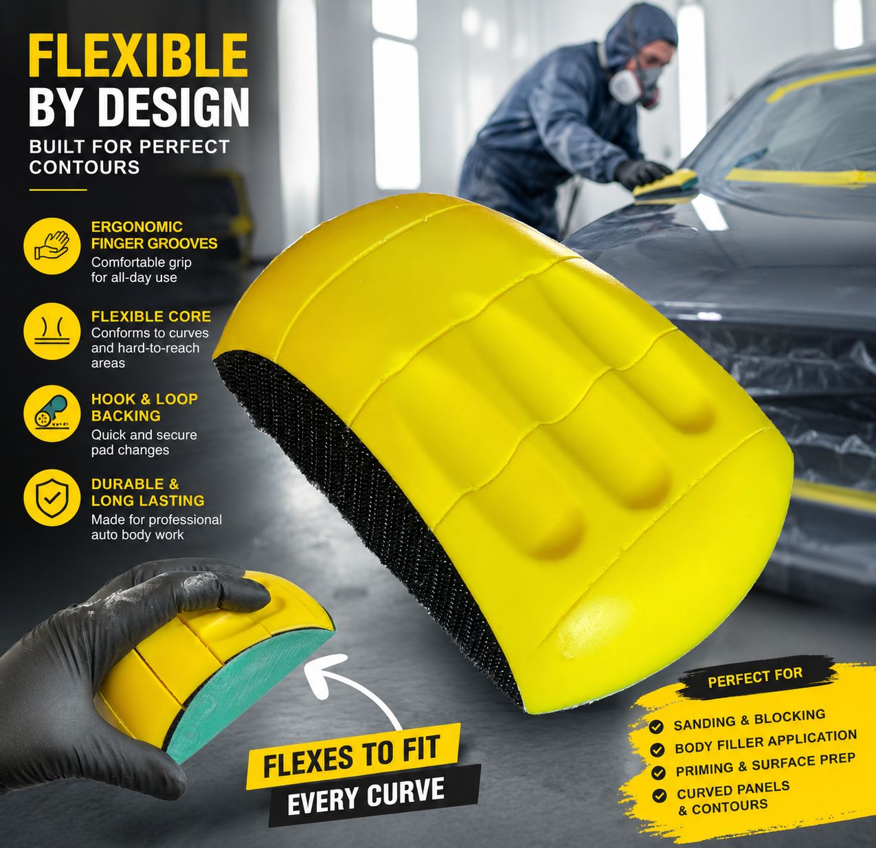 LiME LiME 6” Waterproof Automotive Sanding Block