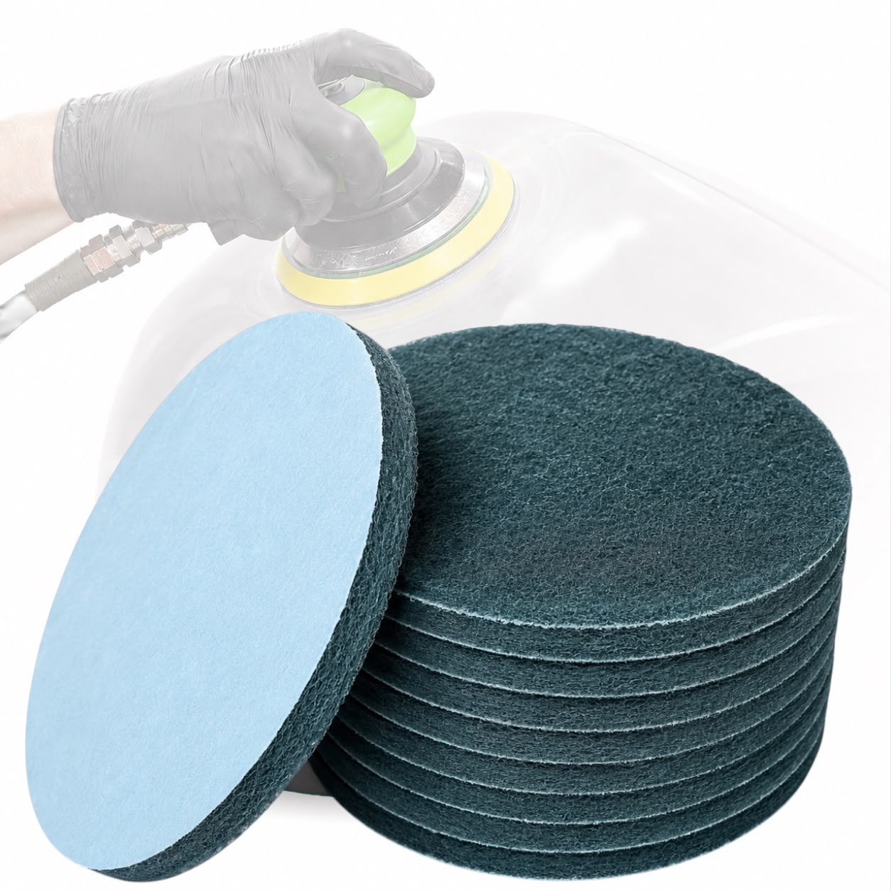LiME LiNE 6" Hook & Loop Scuffing Discs for Orbital Dual Action Sanders- Black