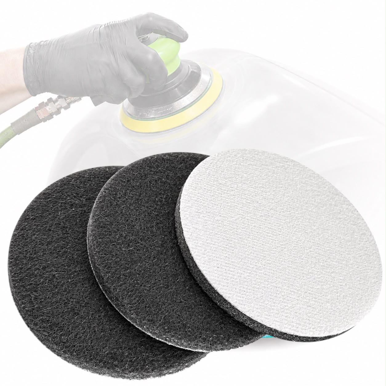 LiME LiNE 6" Hook & Loop Scuffing Discs for Orbital Dual Action Sanders- Black