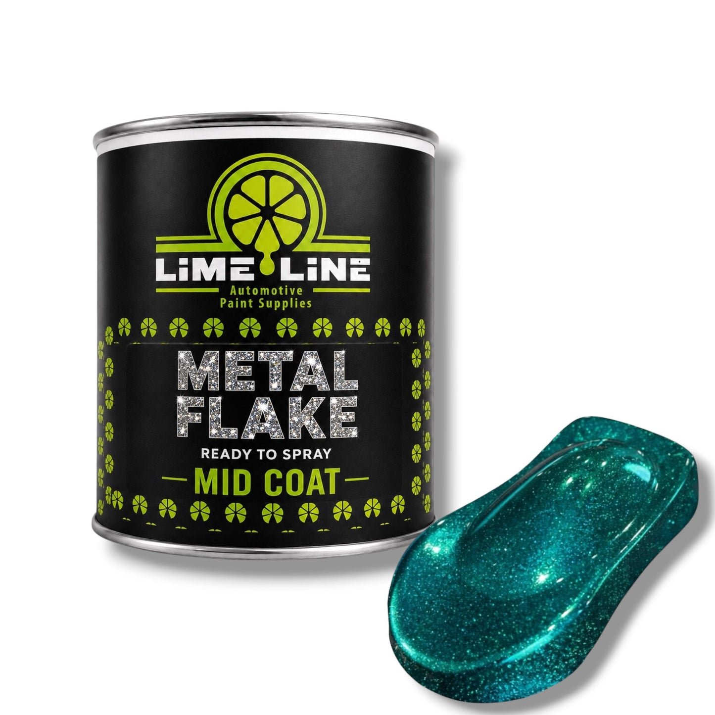 LiME LiNE Ready-to-Spray Automotive Metal Flake Midcoat - No Reducer Needed - Available in 17 Colors & 3 Sizes