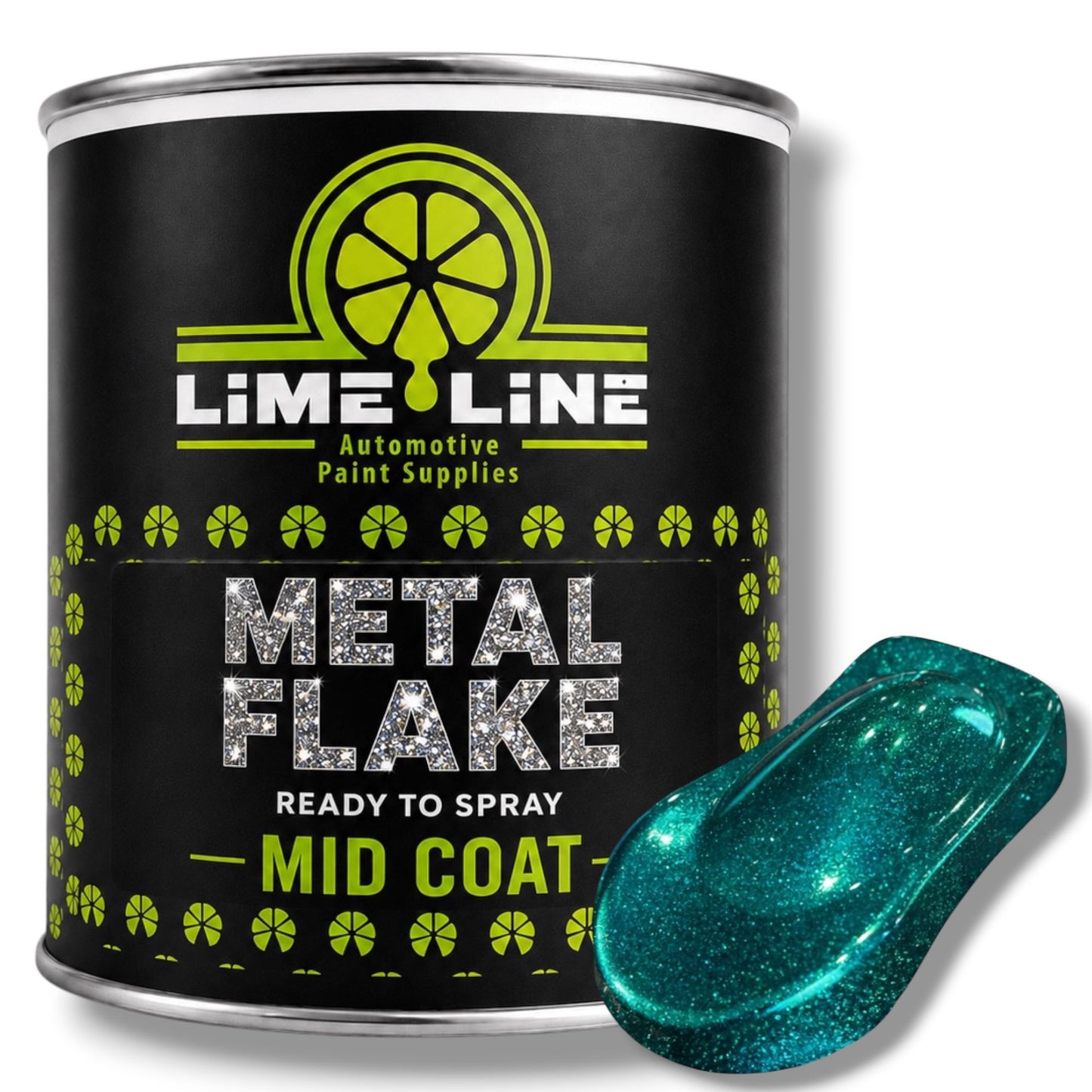 LiME LiNE Ready-to-Spray Automotive Metal Flake Midcoat - No Reducer Needed - Available in 17 Colors & 3 Sizes