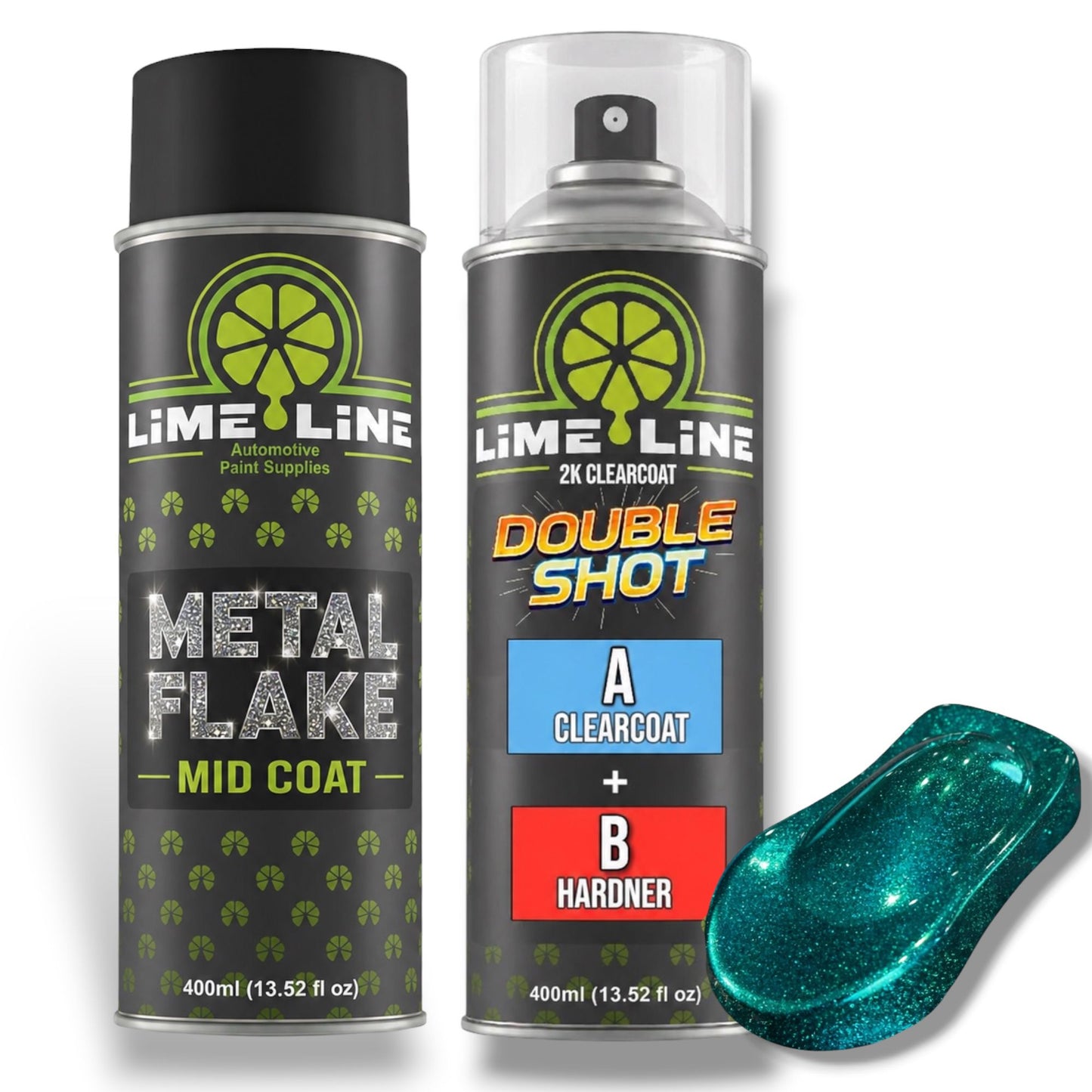 LiME LiNE Metal Flake Midcoat - Automotive Grade Sparkle Spray Paint - No Equipment Needed - Finish with 2K Clearcoat