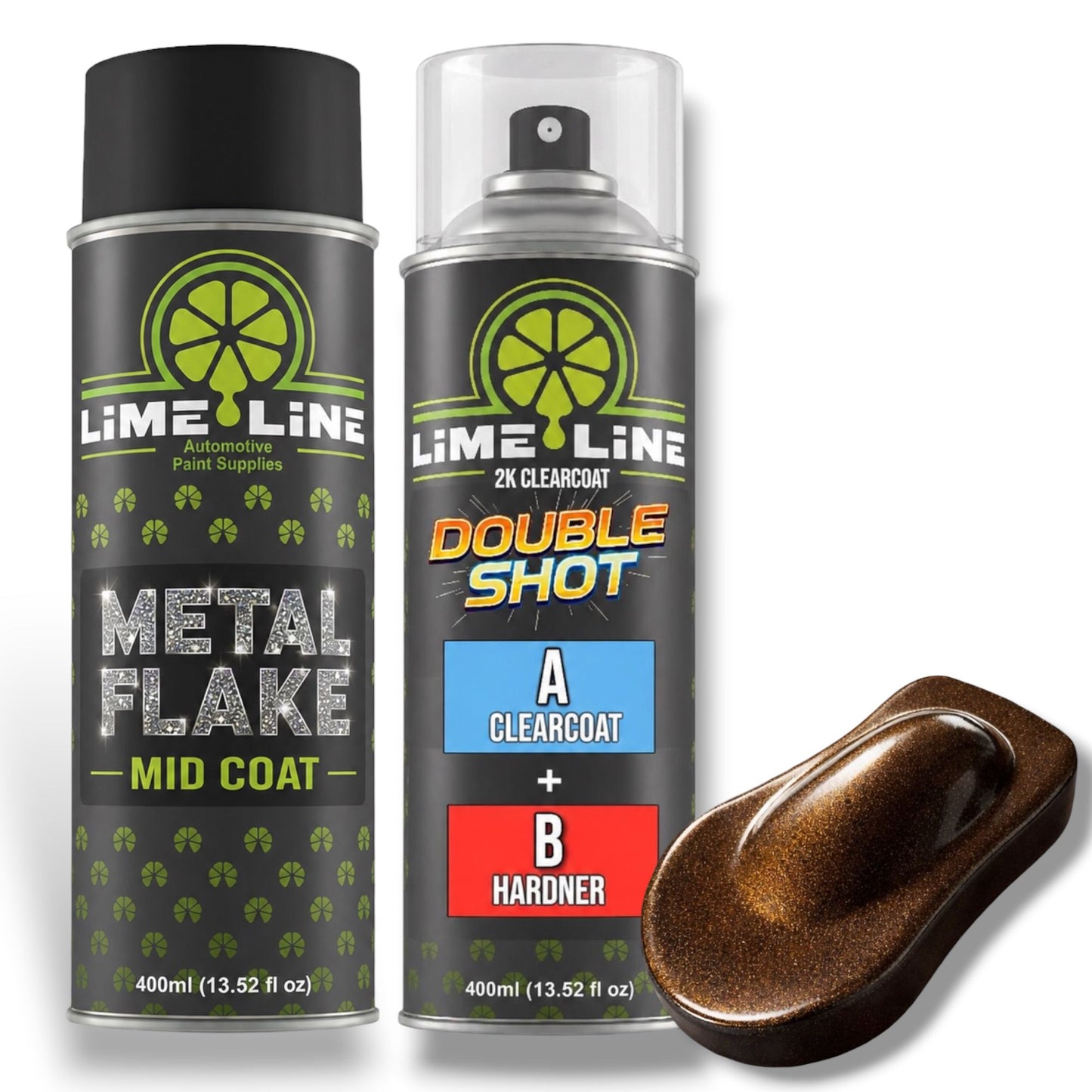 LiME LiNE Metal Flake Midcoat - Automotive Grade Sparkle Spray Paint - No Equipment Needed - Finish with 2K Clearcoat