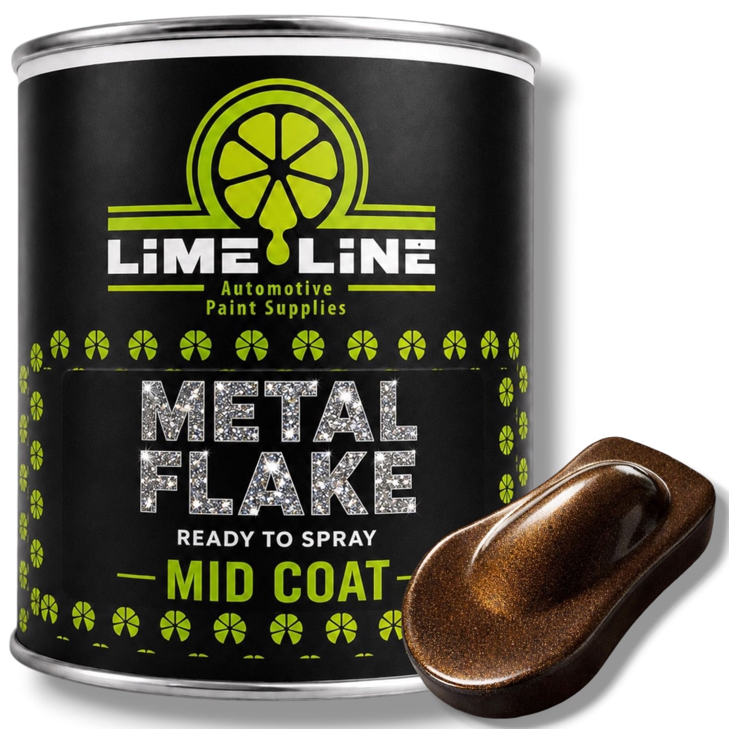 LiME LiNE Ready-to-Spray Automotive Metal Flake Midcoat - No Reducer Needed - Available in 17 Colors & 3 Sizes