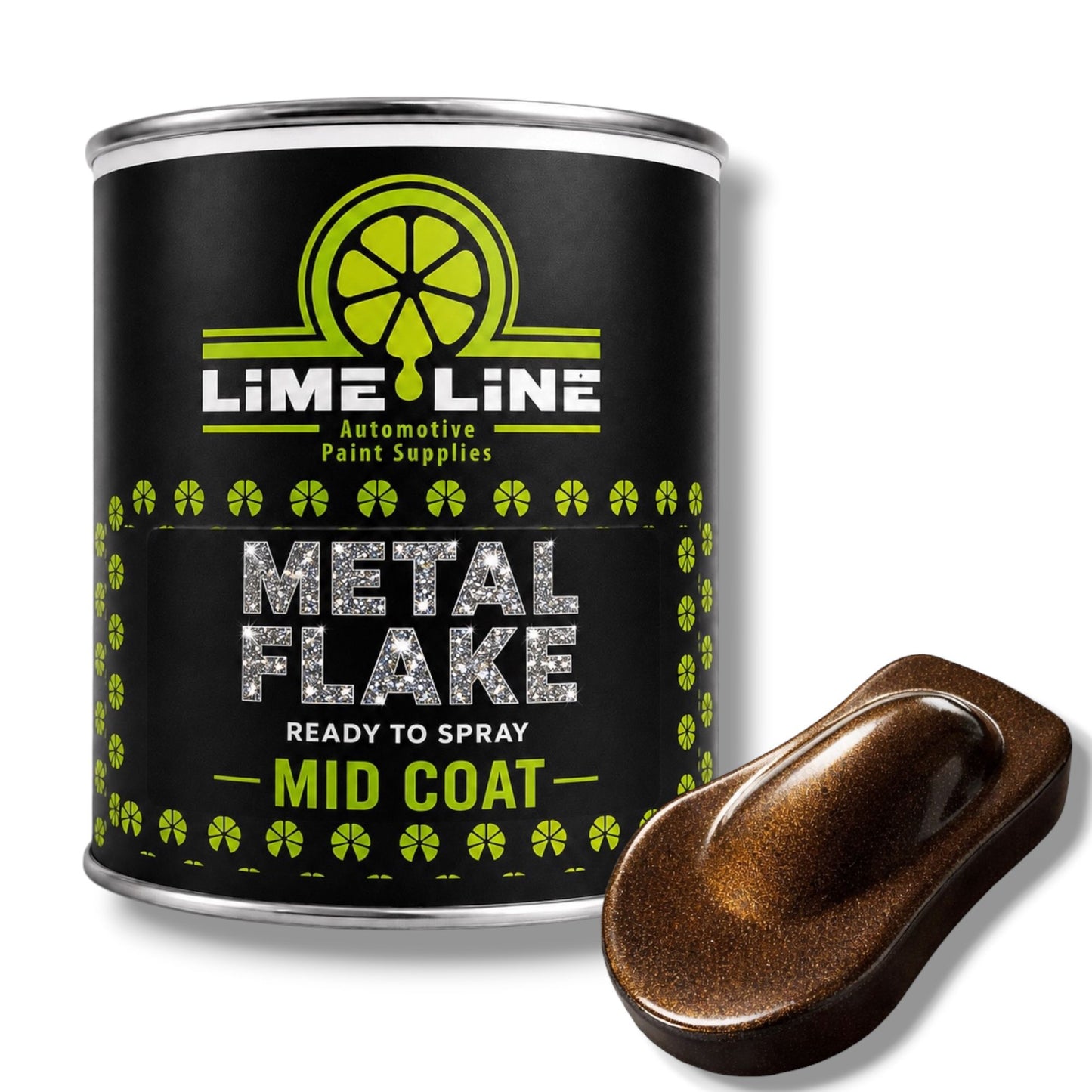 LiME LiNE Ready-to-Spray Automotive Metal Flake Midcoat - No Reducer Needed - Available in 17 Colors & 3 Sizes