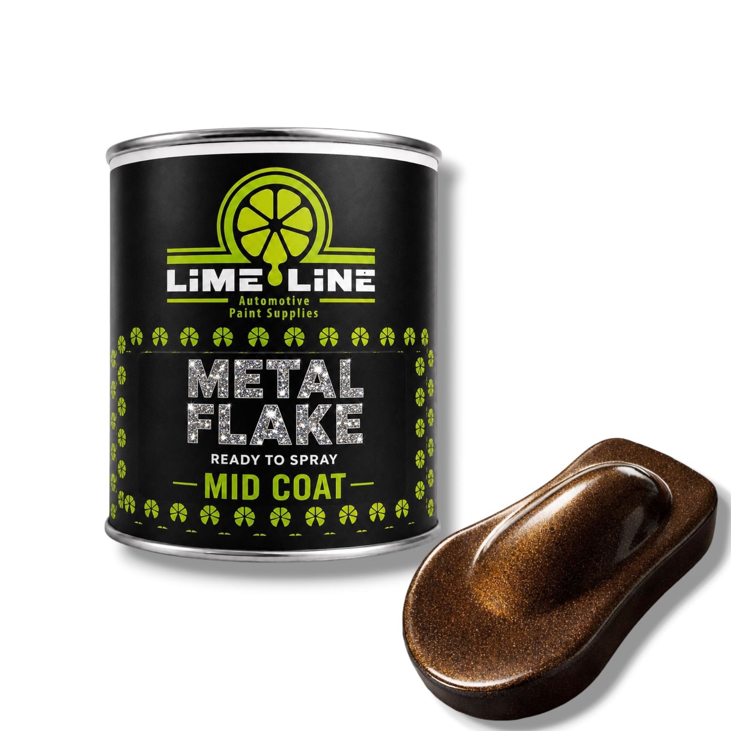 LiME LiNE Ready-to-Spray Automotive Metal Flake Midcoat - No Reducer Needed - Available in 17 Colors & 3 Sizes