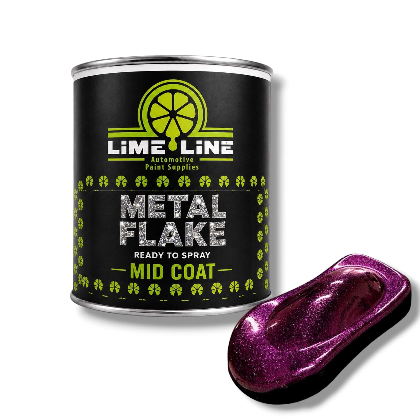 LiME LiNE Ready-to-Spray Automotive Metal Flake Midcoat - No Reducer Needed - Available in 17 Colors & 3 Sizes