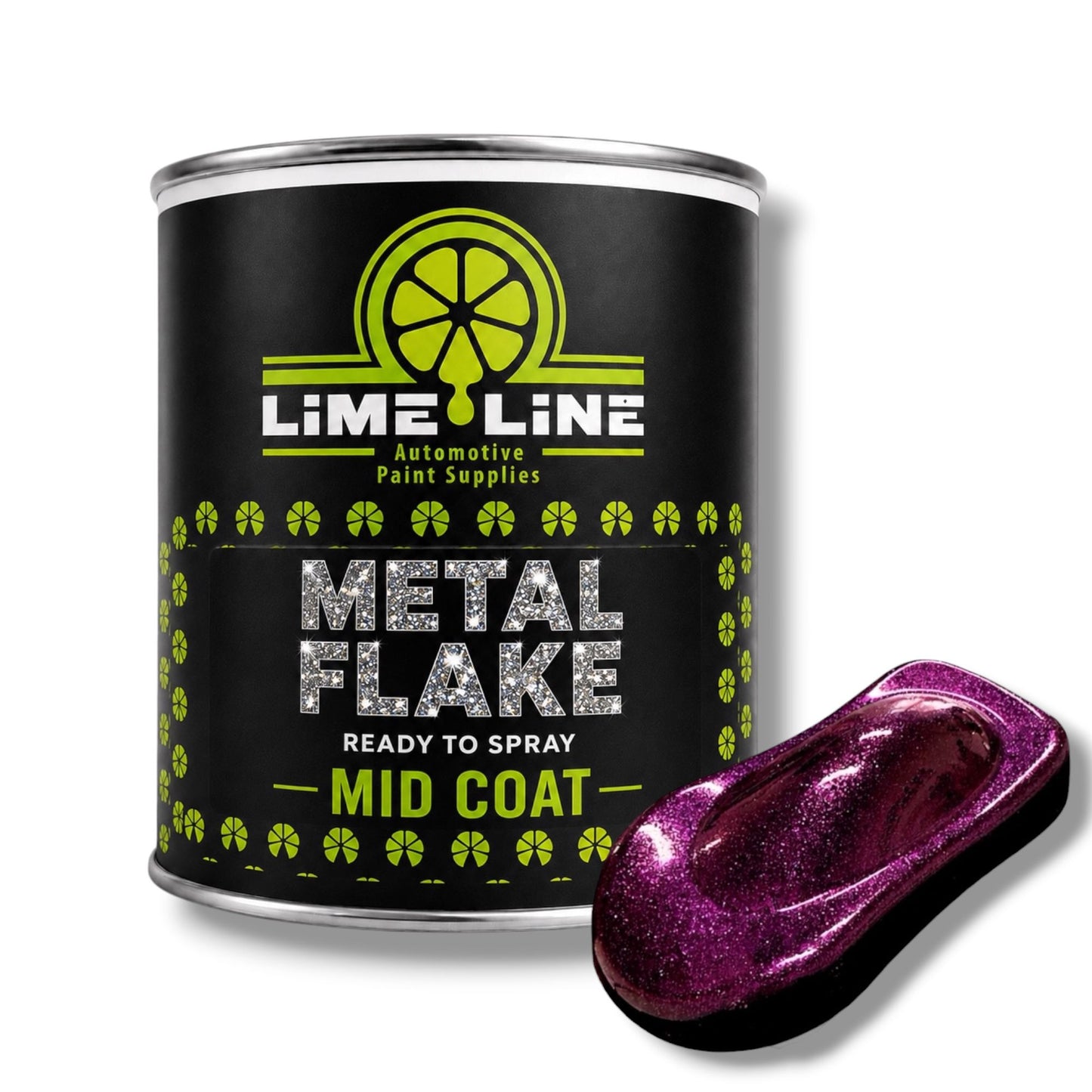 LiME LiNE Ready-to-Spray Automotive Metal Flake Midcoat - No Reducer Needed - Available in 17 Colors & 3 Sizes
