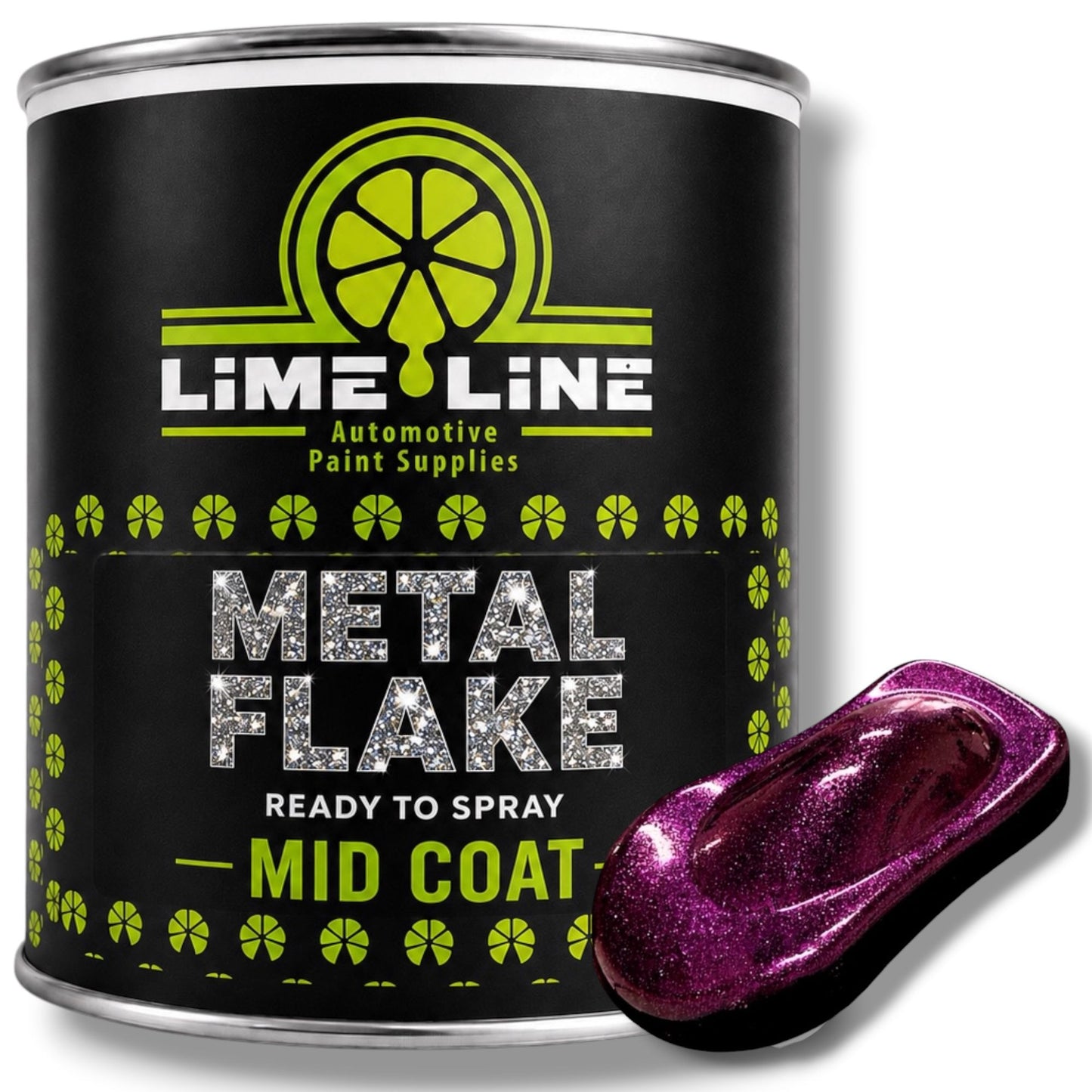 LiME LiNE Ready-to-Spray Automotive Metal Flake Midcoat - No Reducer Needed - Available in 17 Colors & 3 Sizes