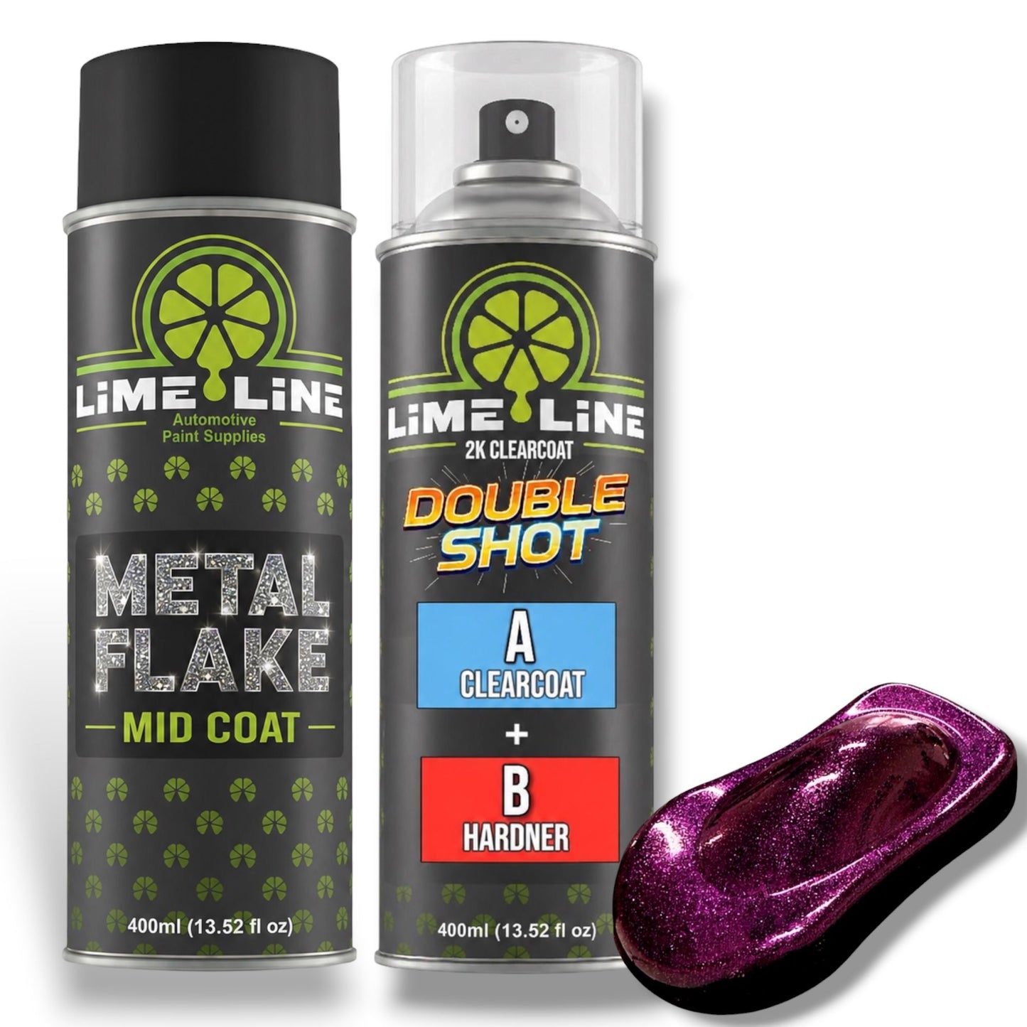 LiME LiNE Metal Flake Midcoat - Automotive Grade Sparkle Spray Paint - No Equipment Needed - Finish with 2K Clearcoat