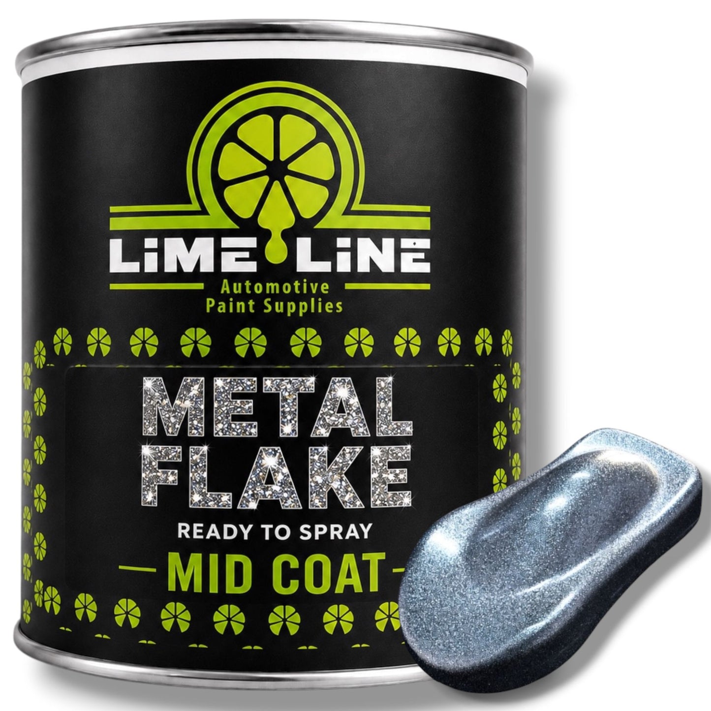 LiME LiNE Ready-to-Spray Automotive Metal Flake Midcoat - No Reducer Needed - Available in 17 Colors & 3 Sizes