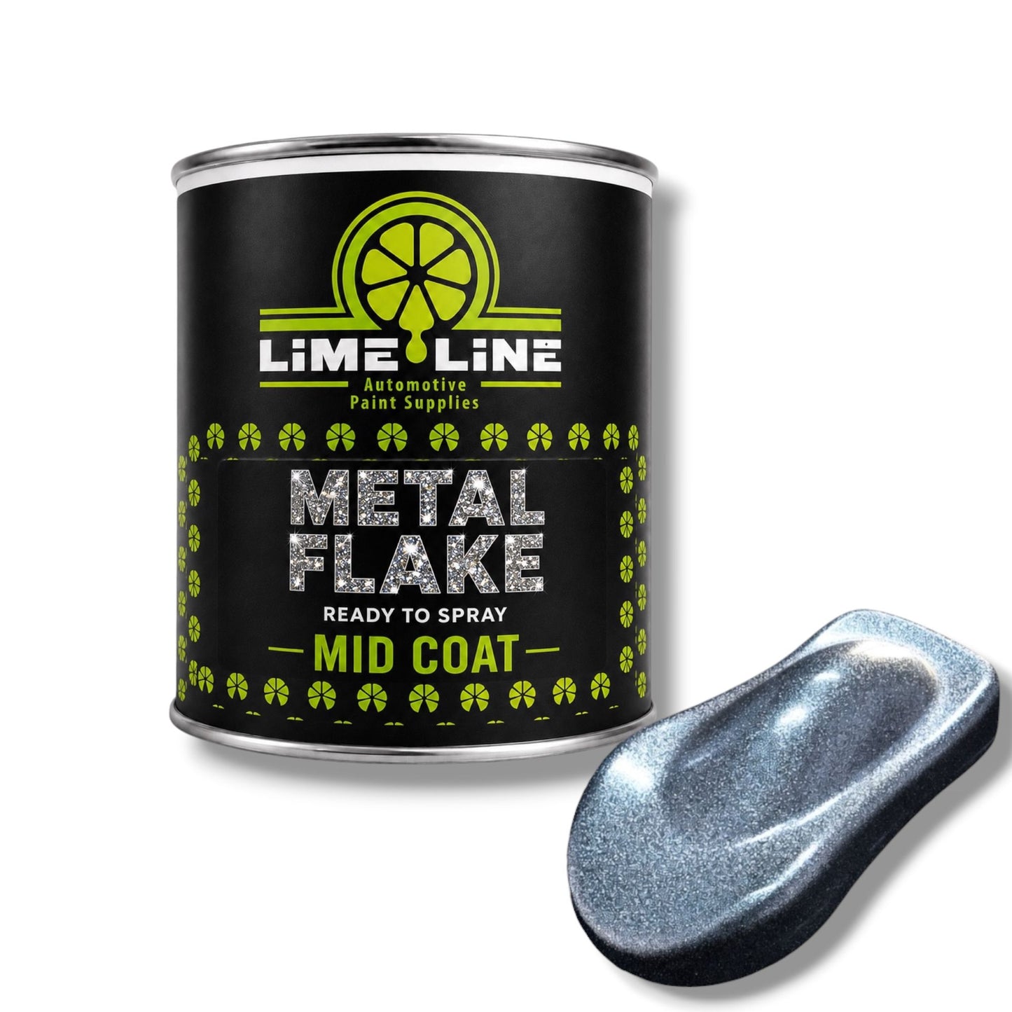 LiME LiNE Ready-to-Spray Automotive Metal Flake Midcoat - No Reducer Needed - Available in 17 Colors & 3 Sizes