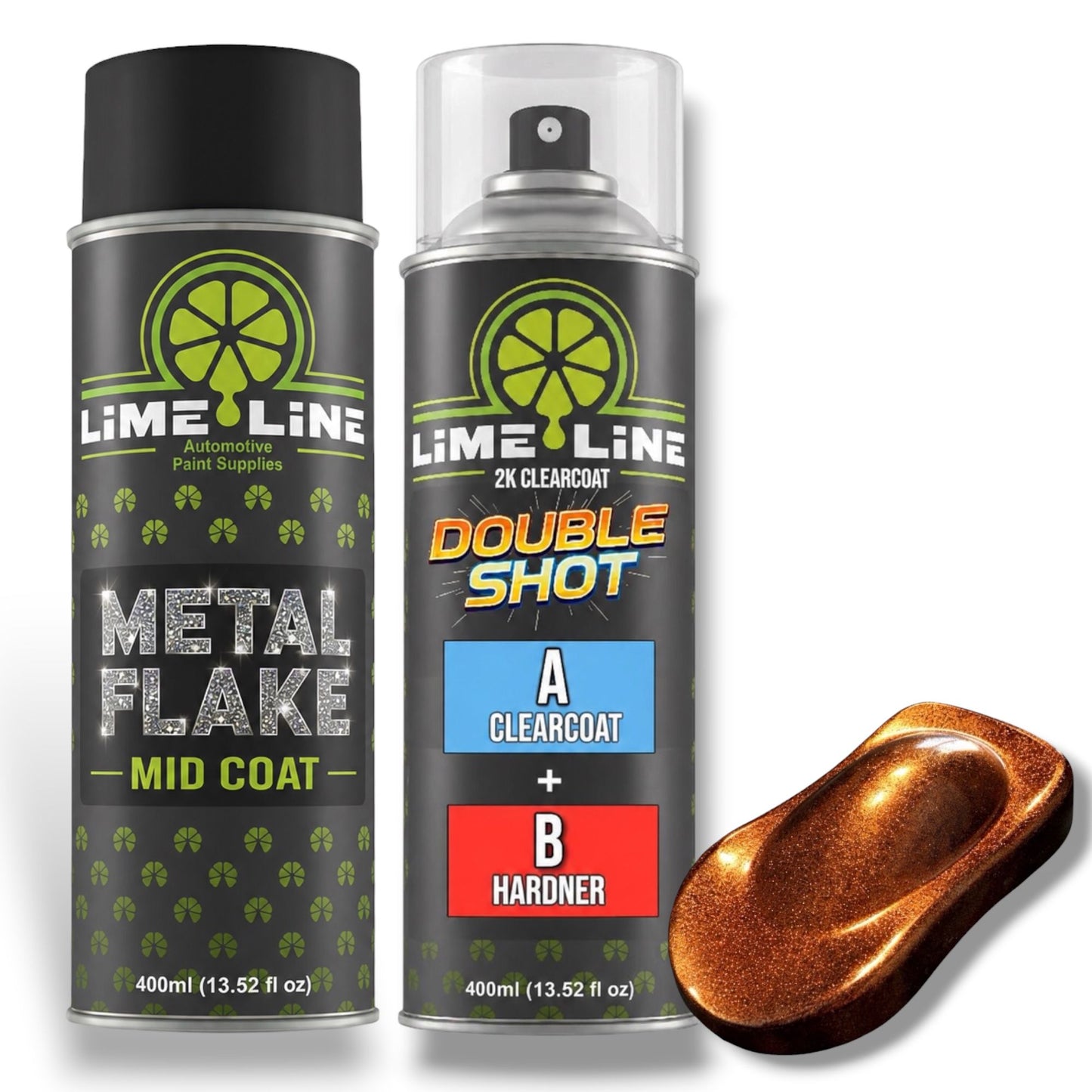 LiME LiNE Metal Flake Midcoat - Automotive Grade Sparkle Spray Paint - No Equipment Needed - Finish with 2K Clearcoat