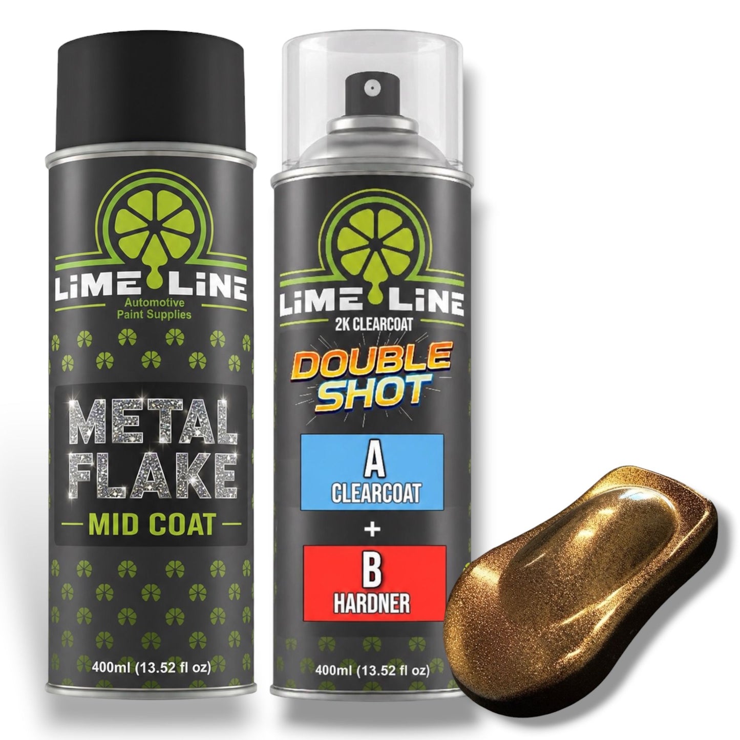 LiME LiNE Metal Flake Midcoat - Automotive Grade Sparkle Spray Paint - No Equipment Needed - Finish with 2K Clearcoat