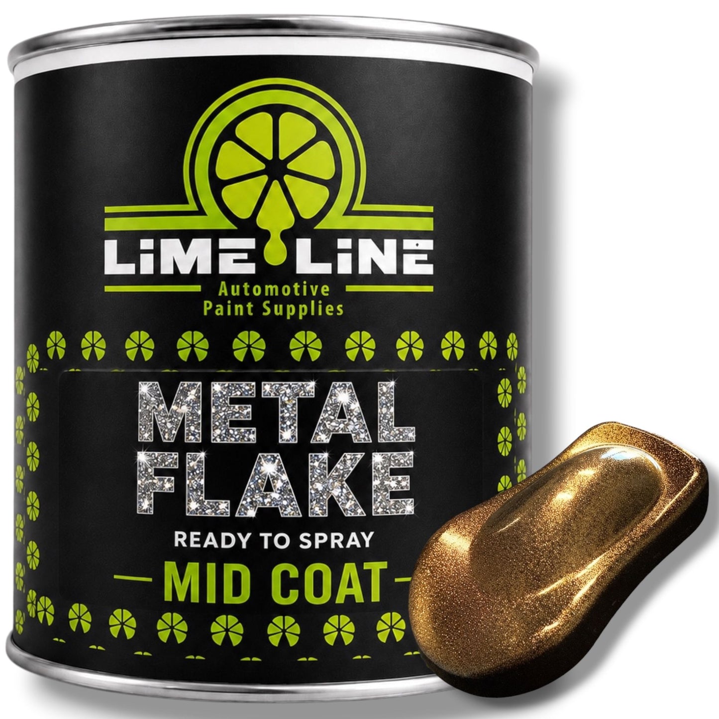 LiME LiNE Ready-to-Spray Automotive Metal Flake Midcoat - No Reducer Needed - Available in 17 Colors & 3 Sizes