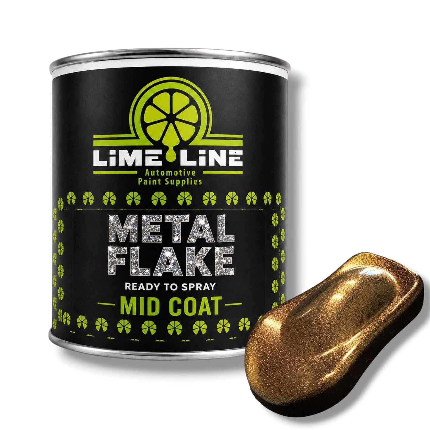 LiME LiNE Ready-to-Spray Automotive Metal Flake Midcoat - No Reducer Needed - Available in 17 Colors & 3 Sizes