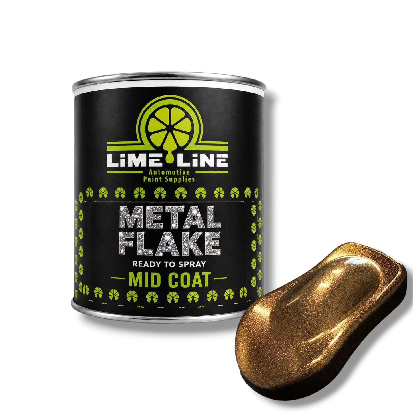 LiME LiNE Ready-to-Spray Automotive Metal Flake Midcoat - No Reducer Needed - Available in 17 Colors & 3 Sizes